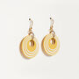 Yellow And White Stripey Circular Earrings, thumbnail 4 of 6