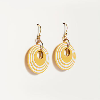 Yellow And White Stripey Circular Earrings, 4 of 6