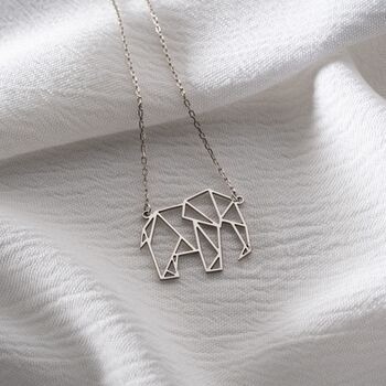 'Lucky Wisdom' Geometric Elephant Necklace, 7 of 9
