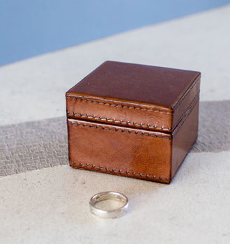 Personalised Leather Cufflink Box Square, 5 of 8