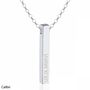 Sterling Silver 3D Vertical Roman Numeral Bar Necklace, thumbnail 2 of 7