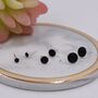 Sterling Silver Round Dot Black Enamel Stud Earrings, thumbnail 4 of 10