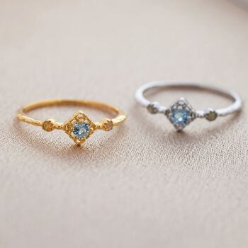 Vintage Inspired Natural Swiss Blue And Opal Ring, 3 of 12