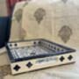 Wood Serving Tray With Handle, Ottoman Tary, Inlay Craft, thumbnail 10 of 12