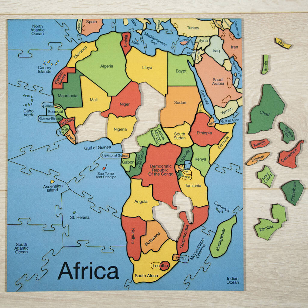 Countries Of Africa Wooden Jigsaw Puzzle, 1 of 5