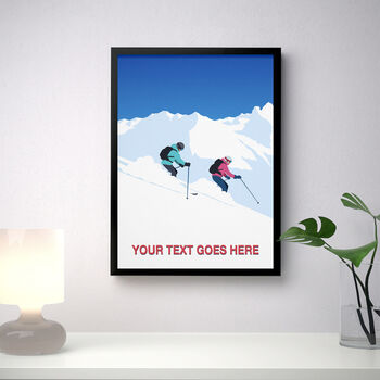 Personalised Skiers Art Poster, 2 of 6