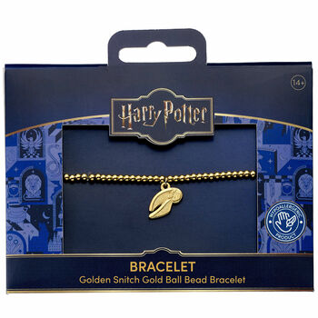 Harry Potter Stainless Steel Golden Snitch Gold Ball Bead Bracelet, 2 of 2