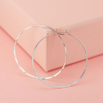Circle Hoop Earrings In Sterling Silver, 3 of 5
