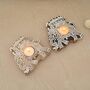 Elephant Wooden Tea Light Candle Holder Set Of Two, thumbnail 2 of 3