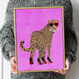 Custom Personalised Leopard Wearing Heels Art Print, thumbnail 4 of 7