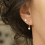 Tiny Gold Opal Earrings October Birthstone Gift, thumbnail 7 of 9