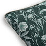 Luxury Heavy Linen Blend Cushion Spring Floral Green And Cream, thumbnail 3 of 5