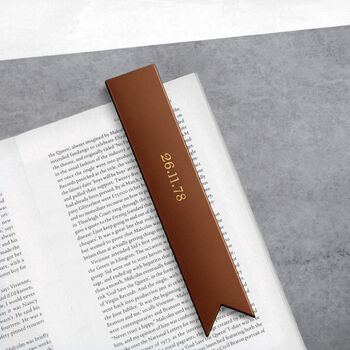 Handmade Personalised Special Date Thick Leather Bookmark, 3 of 6
