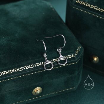 Snaffle Bit Drop Hook Earrings In Sterling Silver, 2 of 12