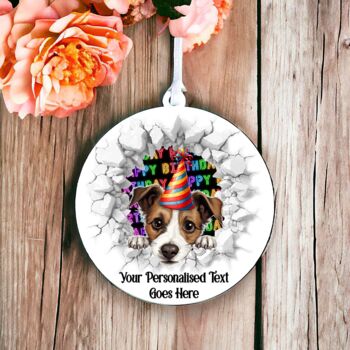 Personalised Jack Russell Terrier Birthday Break Through Dog, 6 of 8
