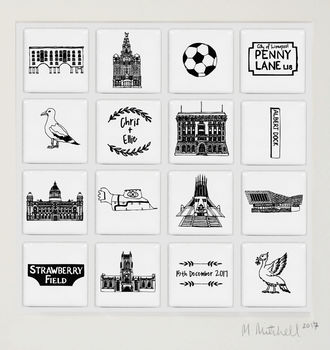 Liverpool Personalised Illustrated Wall Art Large, 5 of 8