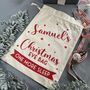 Personalised Christmas Eve Bag Natural With Black, thumbnail 10 of 12