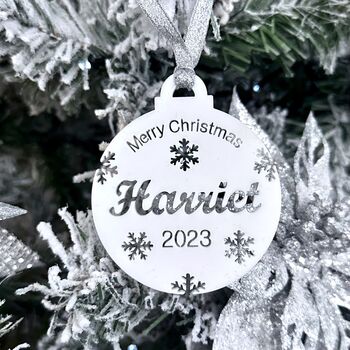 Merry Christmas Personalised Christmas Bauble, 2 of 10