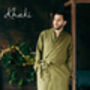 Navy Linen Robe For Men, thumbnail 8 of 12