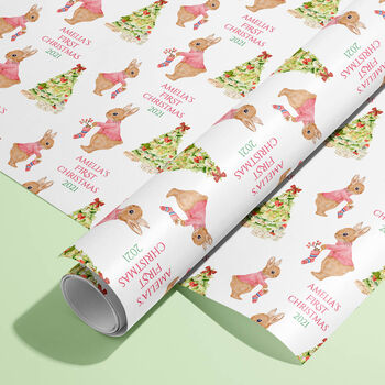 Rabbit Personalised Christmas Wrapping Paper, 2 of 6