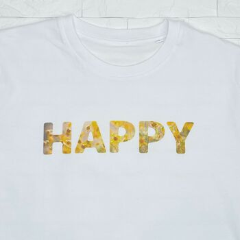 Happy Adult T Shirt Flowers, 2 of 2