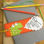 Personalised Happy Dinosaur Name Bookmark For Children, thumbnail 3 of 7