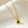 Emerald Birthstone 55th Wedding Anniversary Initial Necklace In Gold Vermeil, thumbnail 1 of 7