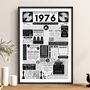 Personalised 1976 Music Print 50th Birthday Gift, thumbnail 1 of 10