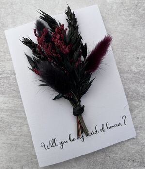“Will You Be My Bridesmaid/ Maid Of Honour? “ Proposal Dried Flower Card, 2 of 3