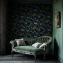 Deadly Night Shade Panther Maximalist Wallpaper In Twilight Blue, thumbnail 1 of 2