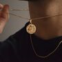 Athena Owl Necklace 18 K Gold Owl Pendant, thumbnail 2 of 4