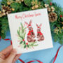 Personalised Rabbit Christmas Card, thumbnail 1 of 6