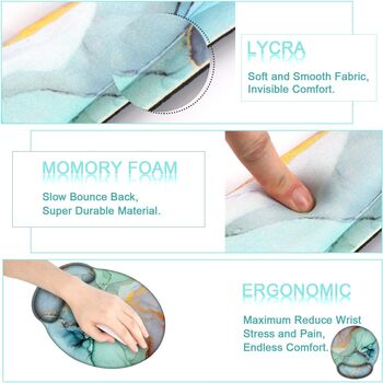 Green Marble Keyboard And Mouse Wrist Rest Pad Set, 6 of 6