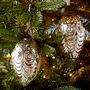 Set Of Three Antique Effect Glass Oval Christmas Bauble, thumbnail 3 of 5