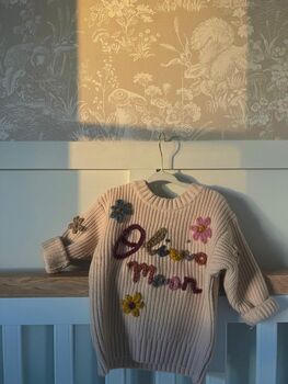 Personalised Name Baby And Children's Embroidered Knitted Jumper, 3 of 12