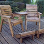 Deluxe Wooden Garden Lounger Set Angled With Foot Rests, thumbnail 4 of 4