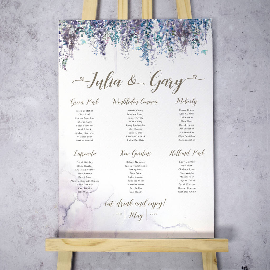 'Whimsical Winter' Table Plan