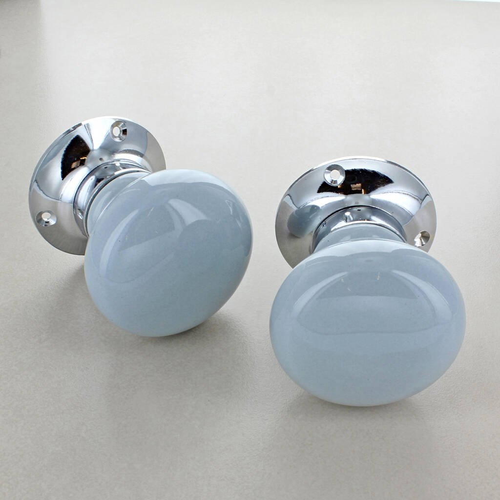 Light Grey Mortice Ceramic Doors Knobs By G Decor