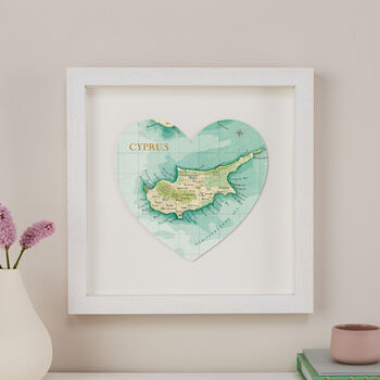 Personalised Location Cyprus Map Heart Print, 5 of 5