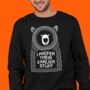 Unisex Funny Music Quote Bear Jumper, thumbnail 2 of 5