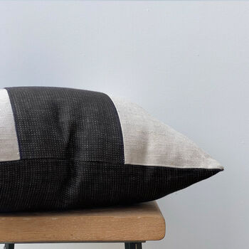 Block Cushion Cover Black And Beige, 5 of 5