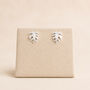 Sterling Silver Monstera Leaf Stud Earrings, thumbnail 3 of 10