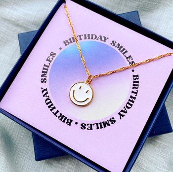 Birthday Smiles Gold Plated Necklace, 2 of 7