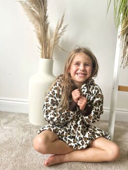 Leopard Snuggle Hoodie Wearable Blnaket Kids And Adults, 3 of 4