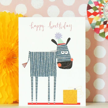 Happy Birthday Zebra Mini Card, 3 of 4