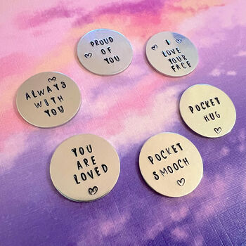 Proud Of You Pocket Token Gift Hand Stamped, 3 of 4