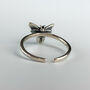 Sterling Silver Adjustable Bumble Bee Midi Ring, thumbnail 2 of 5