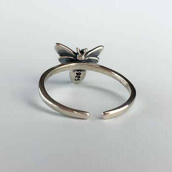 Sterling Silver Adjustable Bumble Bee Midi Ring, 2 of 5