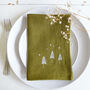 Embroidered Trees And Stars Linen Napkins, thumbnail 1 of 5