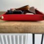 Personalised Red Square Leather Desk Accessories Tray, thumbnail 8 of 8